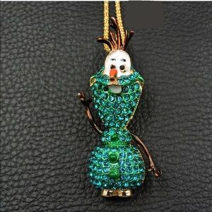 Disney Frozen Smiling Olaf Crystal Necklace